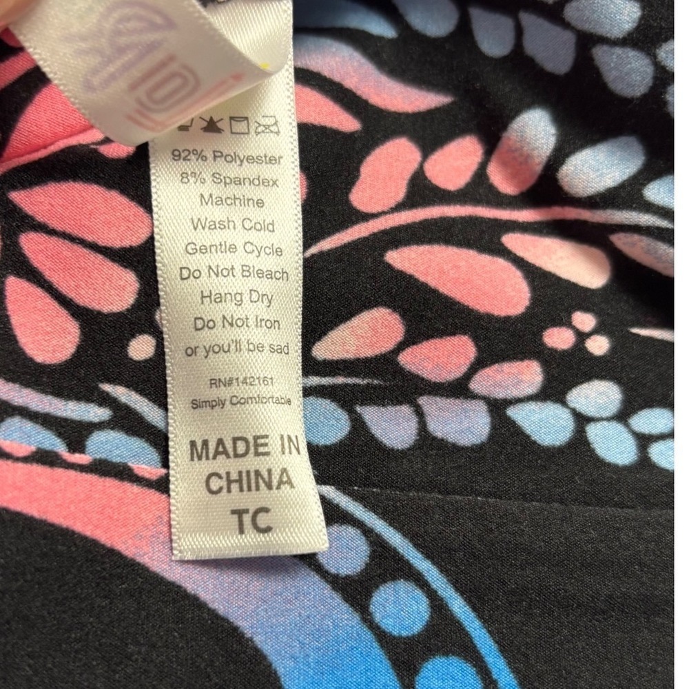 LuLaRoe Womens Leggings Size TC Black Blue Pink Mandala Paisley Tall & Curvy NWT - Picture 3 of 3